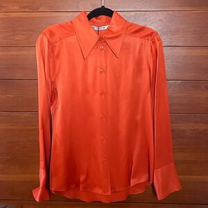Zara Orange Button Down Shirt